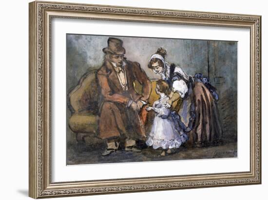 The Happy Family, 1847-Paul Gavarni-Framed Giclee Print