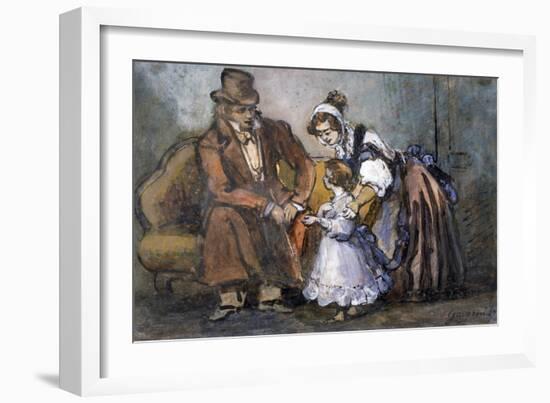 The Happy Family, 1847-Paul Gavarni-Framed Giclee Print