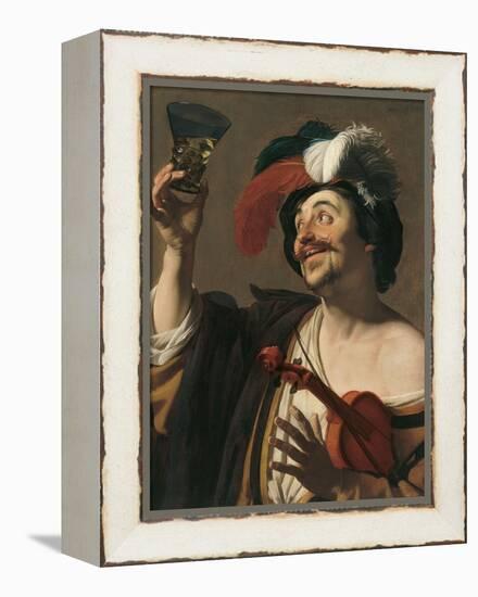 The Happy Violinist-Gerrit van Honthorst-Framed Premier Image Canvas