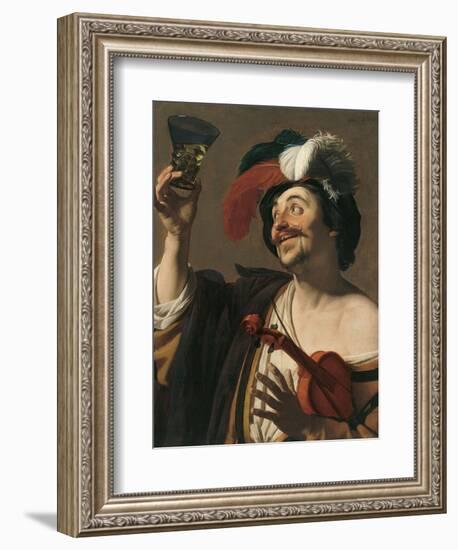 The Happy Violinist-Gerrit van Honthorst-Framed Giclee Print