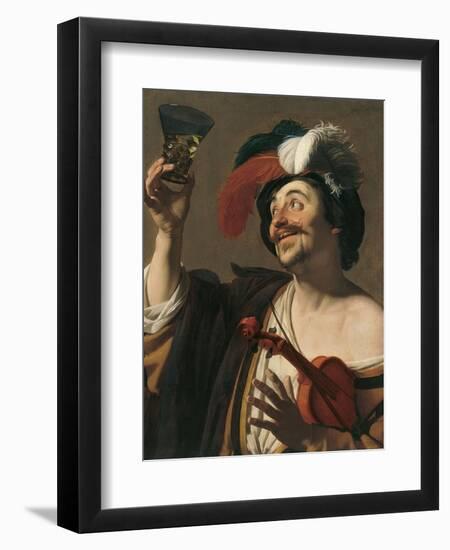 The Happy Violinist-Gerrit van Honthorst-Framed Giclee Print