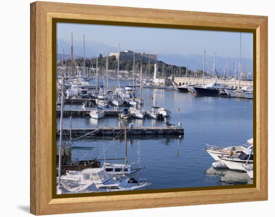 The Harbour and Fort Carre Where Napoleon was Imprisoned, Antibes, Alpes Maritimes, Cote d'Azur-Walter Rawlings-Framed Premier Image Canvas