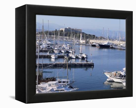 The Harbour and Fort Carre Where Napoleon was Imprisoned, Antibes, Alpes Maritimes, Cote d'Azur-Walter Rawlings-Framed Premier Image Canvas