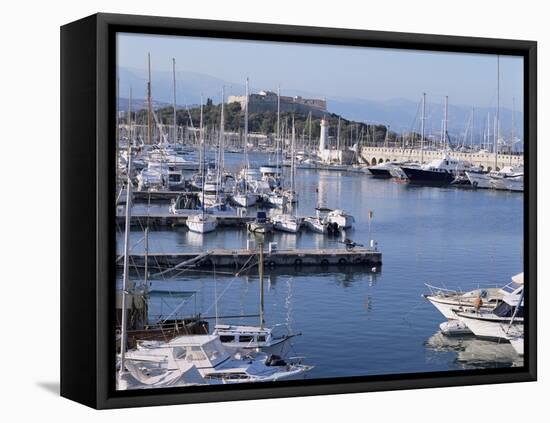 The Harbour and Fort Carre Where Napoleon was Imprisoned, Antibes, Alpes Maritimes, Cote d'Azur-Walter Rawlings-Framed Premier Image Canvas