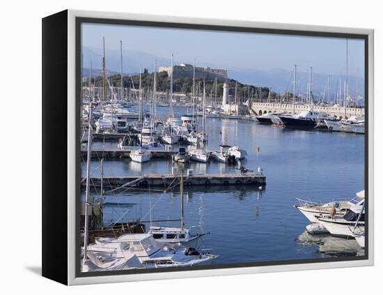 The Harbour and Fort Carre Where Napoleon was Imprisoned, Antibes, Alpes Maritimes, Cote d'Azur-Walter Rawlings-Framed Premier Image Canvas