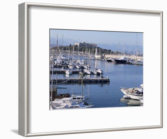 The Harbour and Fort Carre Where Napoleon was Imprisoned, Antibes, Alpes Maritimes, Cote d'Azur-Walter Rawlings-Framed Photographic Print