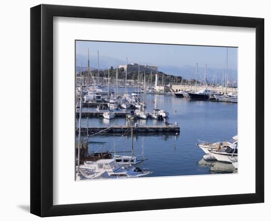 The Harbour and Fort Carre Where Napoleon was Imprisoned, Antibes, Alpes Maritimes, Cote d'Azur-Walter Rawlings-Framed Photographic Print