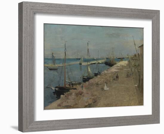 The Harbour at Cherbourg, 1871-Berthe Morisot-Framed Giclee Print