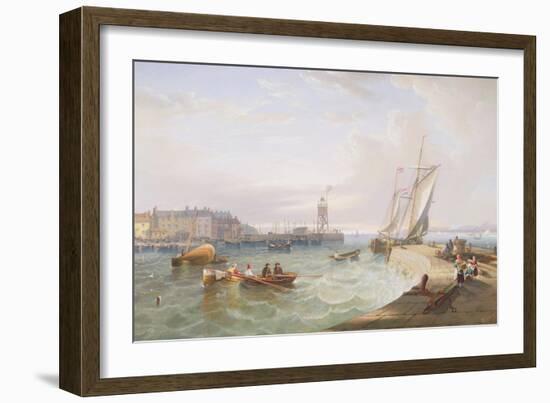 The Harbour at Hartlepool-John Wilson Carmichael-Framed Giclee Print