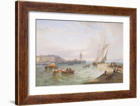 The Harbour at Hartlepool-John Wilson Carmichael-Framed Giclee Print