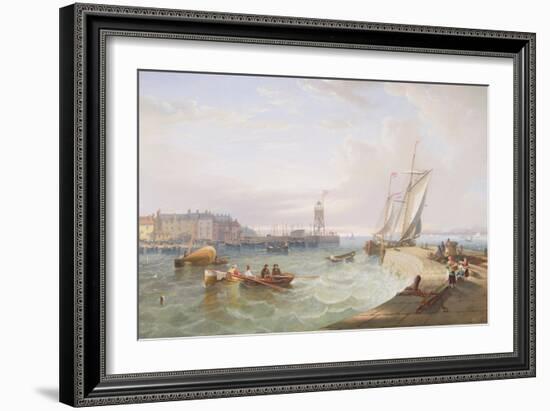 The Harbour at Hartlepool-John Wilson Carmichael-Framed Giclee Print