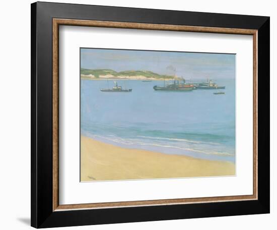 The Harbour at St. Jean De Luz - Early Morning, 1917 (Oil on Canvas)-John Lavery-Framed Giclee Print