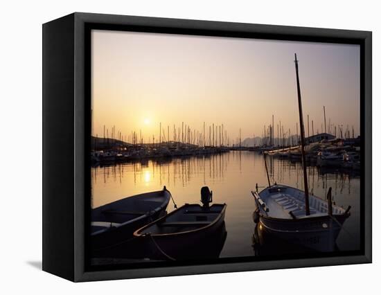 The Harbour at Sunrise, Puerto Pollensa, Mallorca (Majorca), Balearic Islands, Spain, Mediterranean-Ruth Tomlinson-Framed Premier Image Canvas