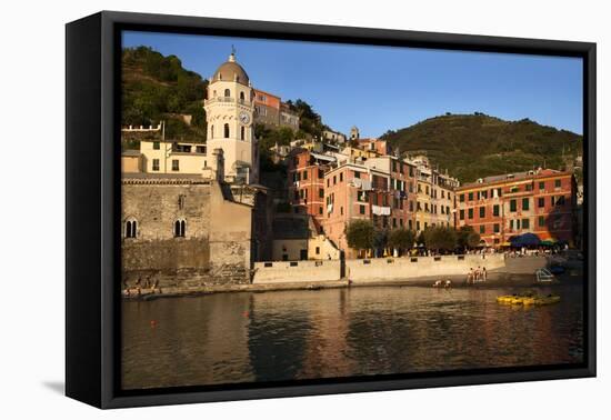 The Harbour at Sunset in Vernazza-Mark Sunderland-Framed Premier Image Canvas