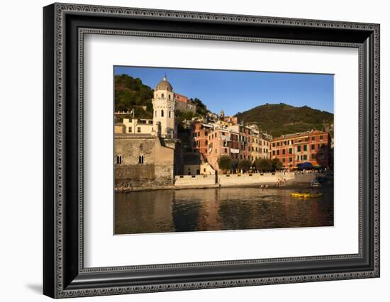 The Harbour at Sunset in Vernazza-Mark Sunderland-Framed Photographic Print