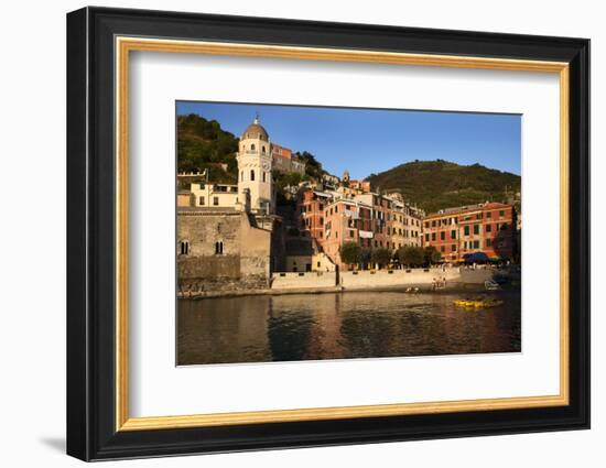 The Harbour at Sunset in Vernazza-Mark Sunderland-Framed Photographic Print