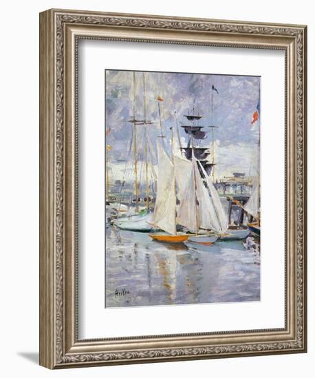 The Harbour, Deauville, Normandy, 1912-Paul Cesar Helleu-Framed Premium Giclee Print