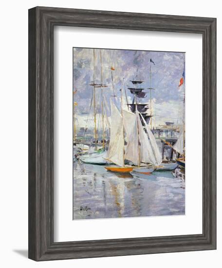 The Harbour, Deauville, Normandy, 1912-Paul Cesar Helleu-Framed Premium Giclee Print