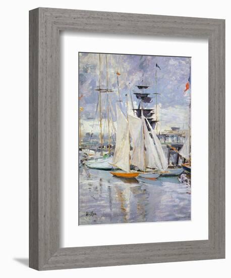 The Harbour, Deauville, Normandy, 1912-Paul Cesar Helleu-Framed Premium Giclee Print