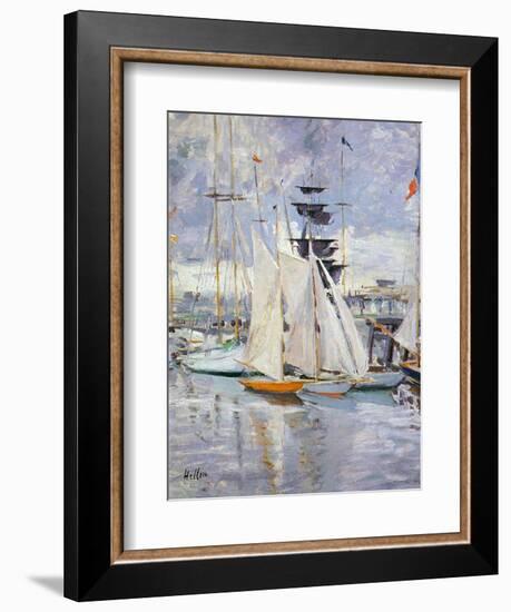 The Harbour, Deauville, Normandy, 1912-Paul Cesar Helleu-Framed Premium Giclee Print