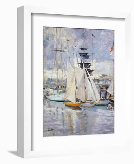 The Harbour, Deauville, Normandy, 1912-Paul Cesar Helleu-Framed Premium Giclee Print