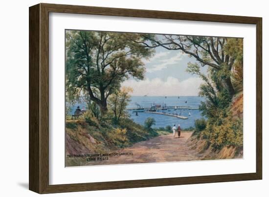 The Harbour, from Langmoor Gardens, Lyme Regis-Alfred Robert Quinton-Framed Giclee Print