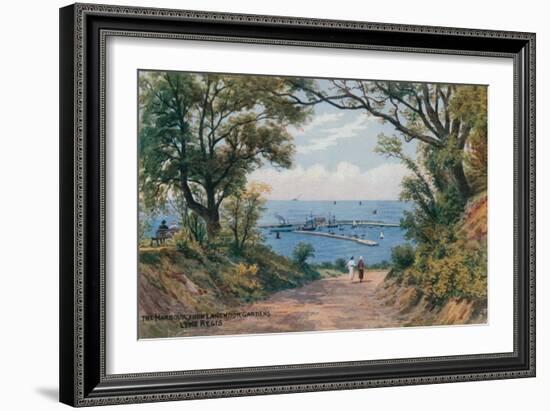 The Harbour, from Langmoor Gardens, Lyme Regis-Alfred Robert Quinton-Framed Giclee Print