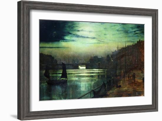 The Harbour Lights, Whitby-John Atkinson Grimshaw-Framed Giclee Print