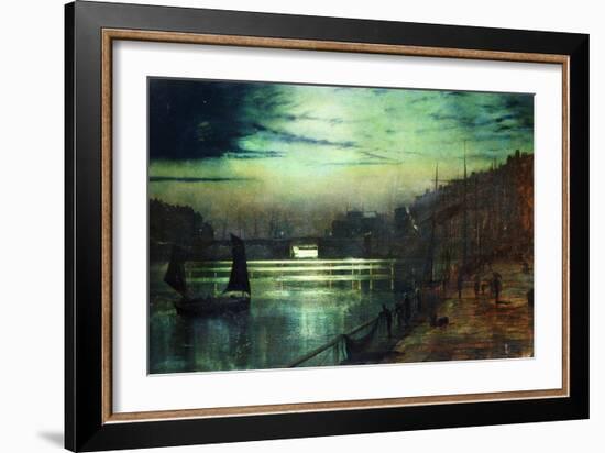 The Harbour Lights, Whitby-John Atkinson Grimshaw-Framed Giclee Print