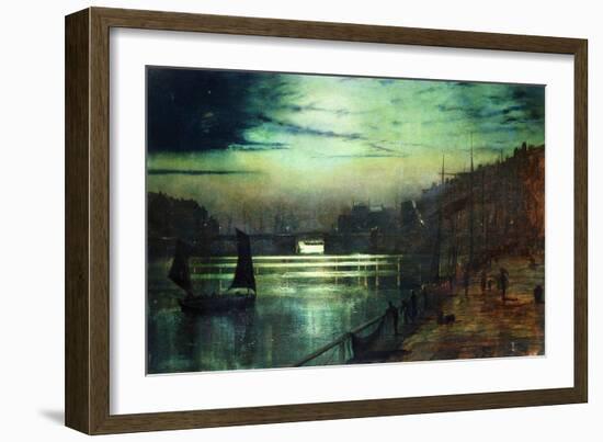 The Harbour Lights, Whitby-John Atkinson Grimshaw-Framed Giclee Print