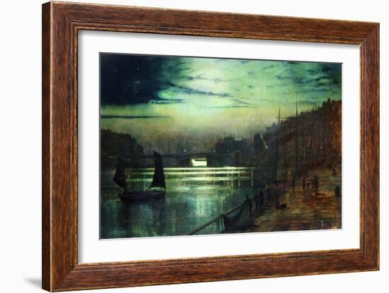 The Harbour Lights, Whitby-John Atkinson Grimshaw-Framed Giclee Print