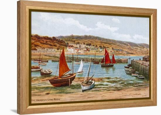 The Harbour, Lyme Regis-Alfred Robert Quinton-Framed Premier Image Canvas