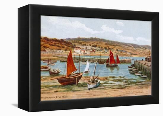 The Harbour, Lyme Regis-Alfred Robert Quinton-Framed Premier Image Canvas