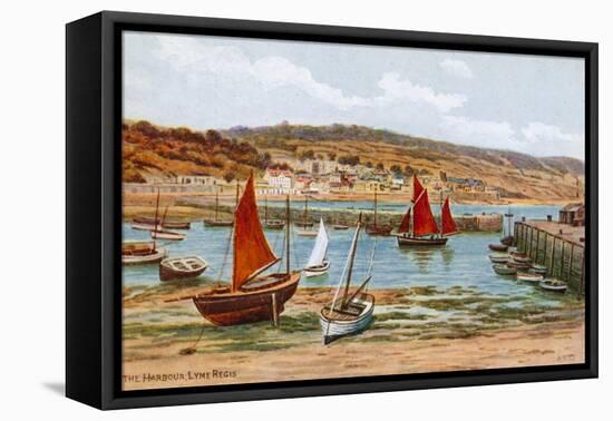 The Harbour, Lyme Regis-Alfred Robert Quinton-Framed Premier Image Canvas