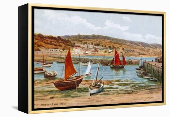 The Harbour, Lyme Regis-Alfred Robert Quinton-Framed Premier Image Canvas