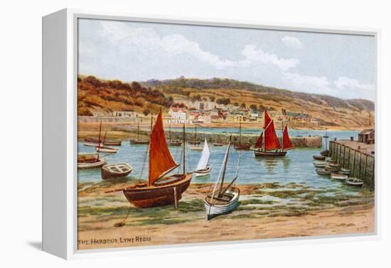 The Harbour, Lyme Regis-Alfred Robert Quinton-Framed Premier Image Canvas