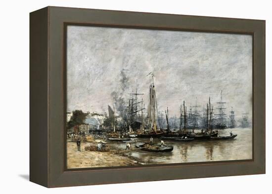 The Harbour of Bordeaux, 1874-Eugene Louis Boudin-Framed Premier Image Canvas