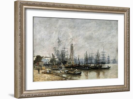 The Harbour of Bordeaux, 1874-Eugene Louis Boudin-Framed Giclee Print