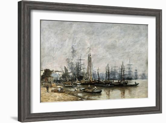 The Harbour of Bordeaux, 1874-Eugene Louis Boudin-Framed Giclee Print