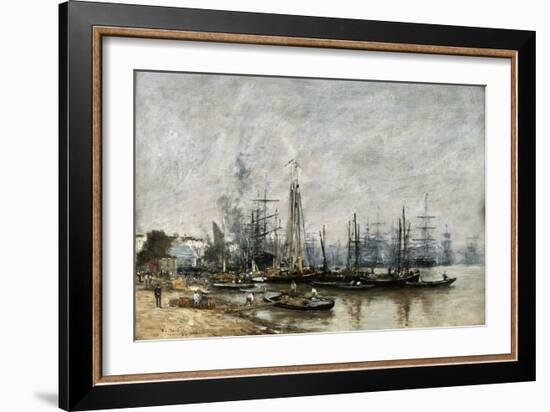 The Harbour of Bordeaux, 1874-Eugene Louis Boudin-Framed Giclee Print