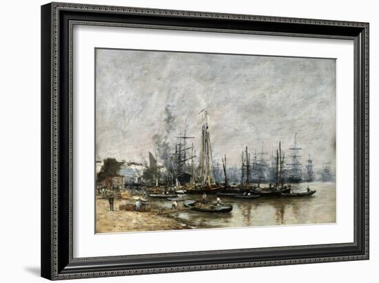 The Harbour of Bordeaux, 1874-Eugene Louis Boudin-Framed Giclee Print