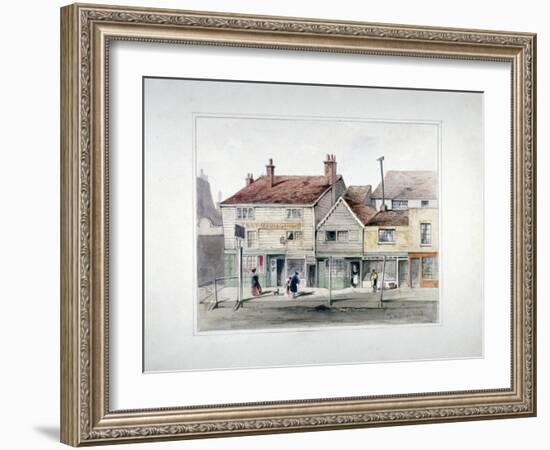 The Hare and Hounds Inn and Shopfronts on Upper Street, Islington, London, C1835-Thomas Hosmer Shepherd-Framed Giclee Print