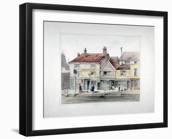 The Hare and Hounds Inn and Shopfronts on Upper Street, Islington, London, C1835-Thomas Hosmer Shepherd-Framed Giclee Print