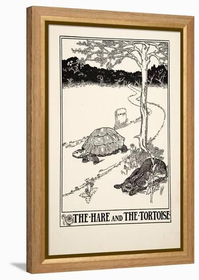 The Hare and the Tortoise, from A Hundred Fables of Aesop, Pub.1903 (Engraving)-Percy James Billinghurst-Framed Premier Image Canvas