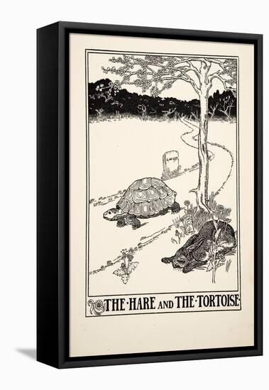 The Hare and the Tortoise, from A Hundred Fables of Aesop, Pub.1903 (Engraving)-Percy James Billinghurst-Framed Premier Image Canvas