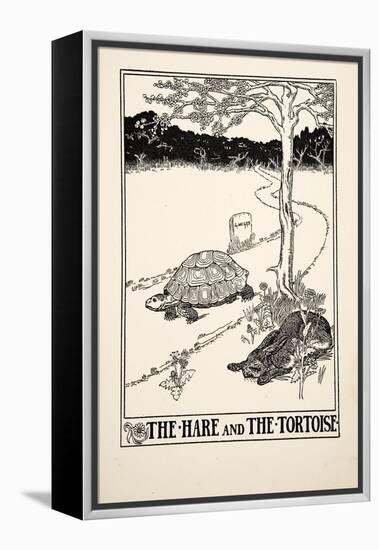 The Hare and the Tortoise, from A Hundred Fables of Aesop, Pub.1903 (Engraving)-Percy James Billinghurst-Framed Premier Image Canvas