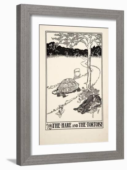 The Hare and the Tortoise, from A Hundred Fables of Aesop, Pub.1903 (Engraving)-Percy James Billinghurst-Framed Giclee Print