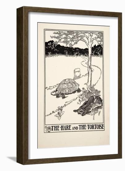 The Hare and the Tortoise, from A Hundred Fables of Aesop, Pub.1903 (Engraving)-Percy James Billinghurst-Framed Giclee Print