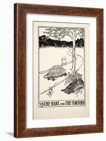 The Hare and the Tortoise, from A Hundred Fables of Aesop, Pub.1903 (Engraving)-Percy James Billinghurst-Framed Giclee Print