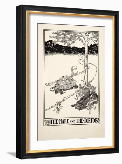 The Hare and the Tortoise, from A Hundred Fables of Aesop, Pub.1903 (Engraving)-Percy James Billinghurst-Framed Giclee Print